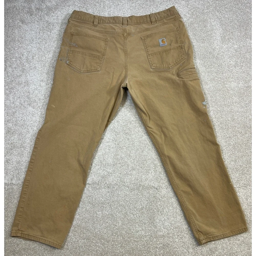 Carhartt Relaxed Fit Rugged Flex BN2517-M Canvas Work Pants Mens 40x30 Tan *Read